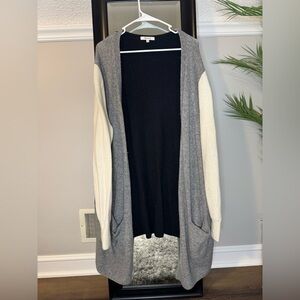Madewell Colorblock High Low Knit Cardigan